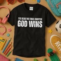I've Read The Final Chapter God Wins Kids T-Shirt thumb 3