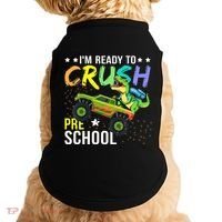 I'm Ready to Crush Kindergarten Dinosaur Back to School Doggie Tank thumb 0