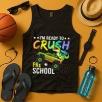I'm Ready to Crush Kindergarten Dinosaur Back to School Tank Top thumb 4