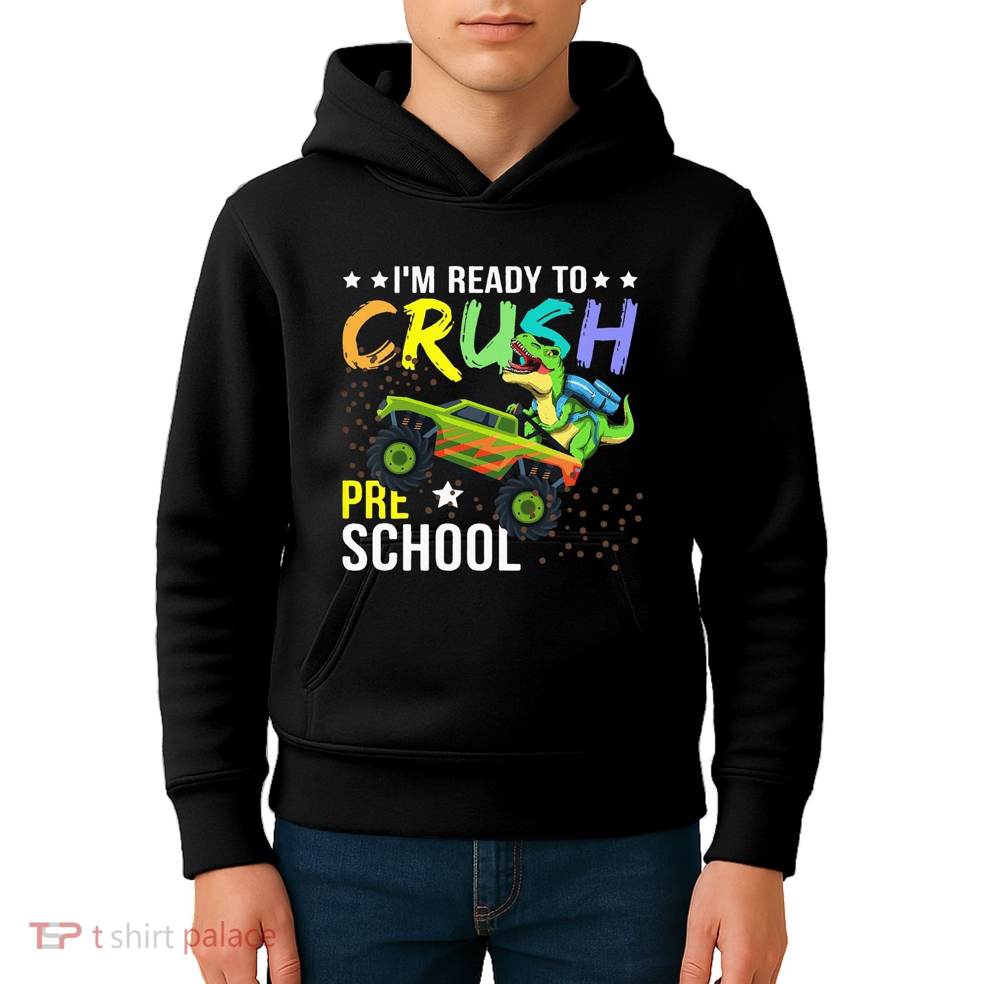 I'm Ready to Crush Kindergarten Dinosaur Back to School Kids Hoodie