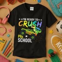 I'm Ready to Crush Kindergarten Dinosaur Back to School Kids T-Shirt thumb 3
