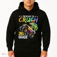 Im Ready To Crush 2nd Grade Dinosaur First Day Of School Hoodie thumb 2