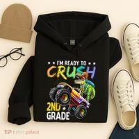 Im Ready To Crush 2nd Grade Dinosaur First Day Of School Hoodie thumb 4