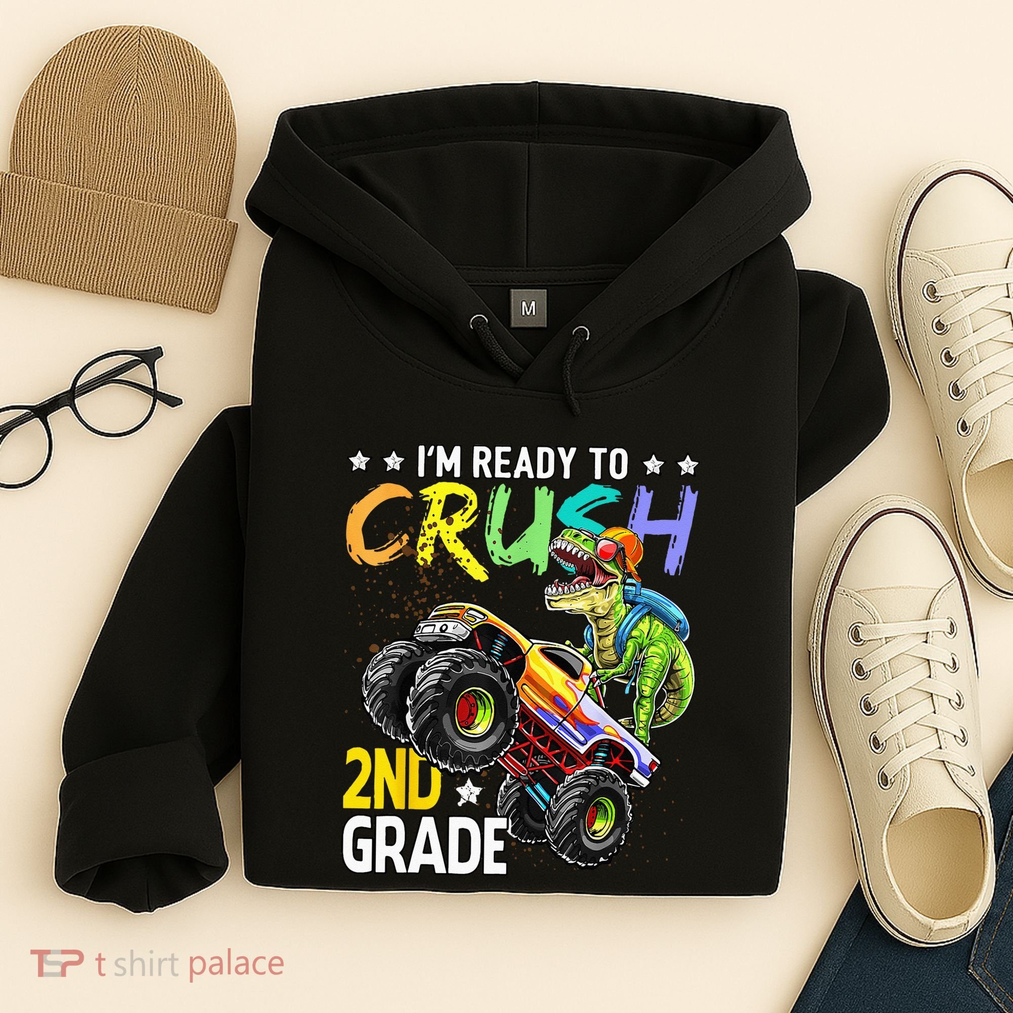 Im Ready To Crush 2nd Grade Dinosaur First Day Of School Hoodie