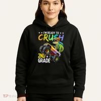 Im Ready To Crush 2nd Grade Dinosaur First Day Of School Hoodie thumb 5
