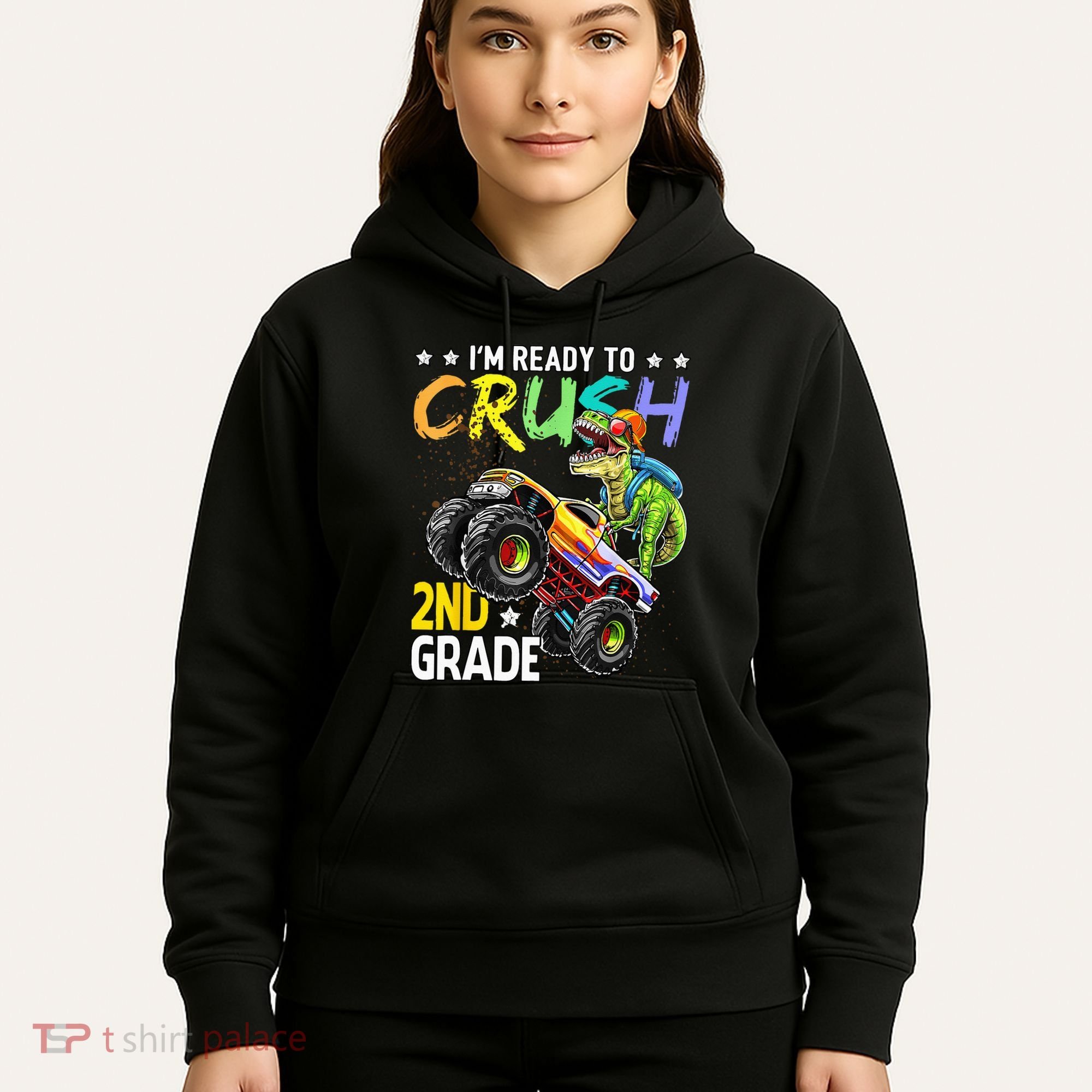 Im Ready To Crush 2nd Grade Dinosaur First Day Of School Hoodie
