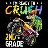 Im Ready To Crush 2nd Grade Dinosaur First Day Of School Hoodie thumb 7