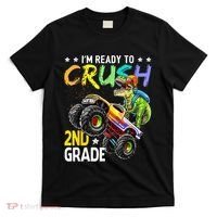 Im Ready To Crush 2nd Grade Dinosaur First Day Of School T-Shirt thumb 0
