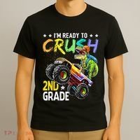 Im Ready To Crush 2nd Grade Dinosaur First Day Of School T-Shirt thumb 3