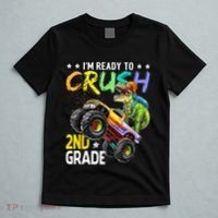 Im Ready To Crush 2nd Grade Dinosaur First Day Of School T-Shirt thumb 5