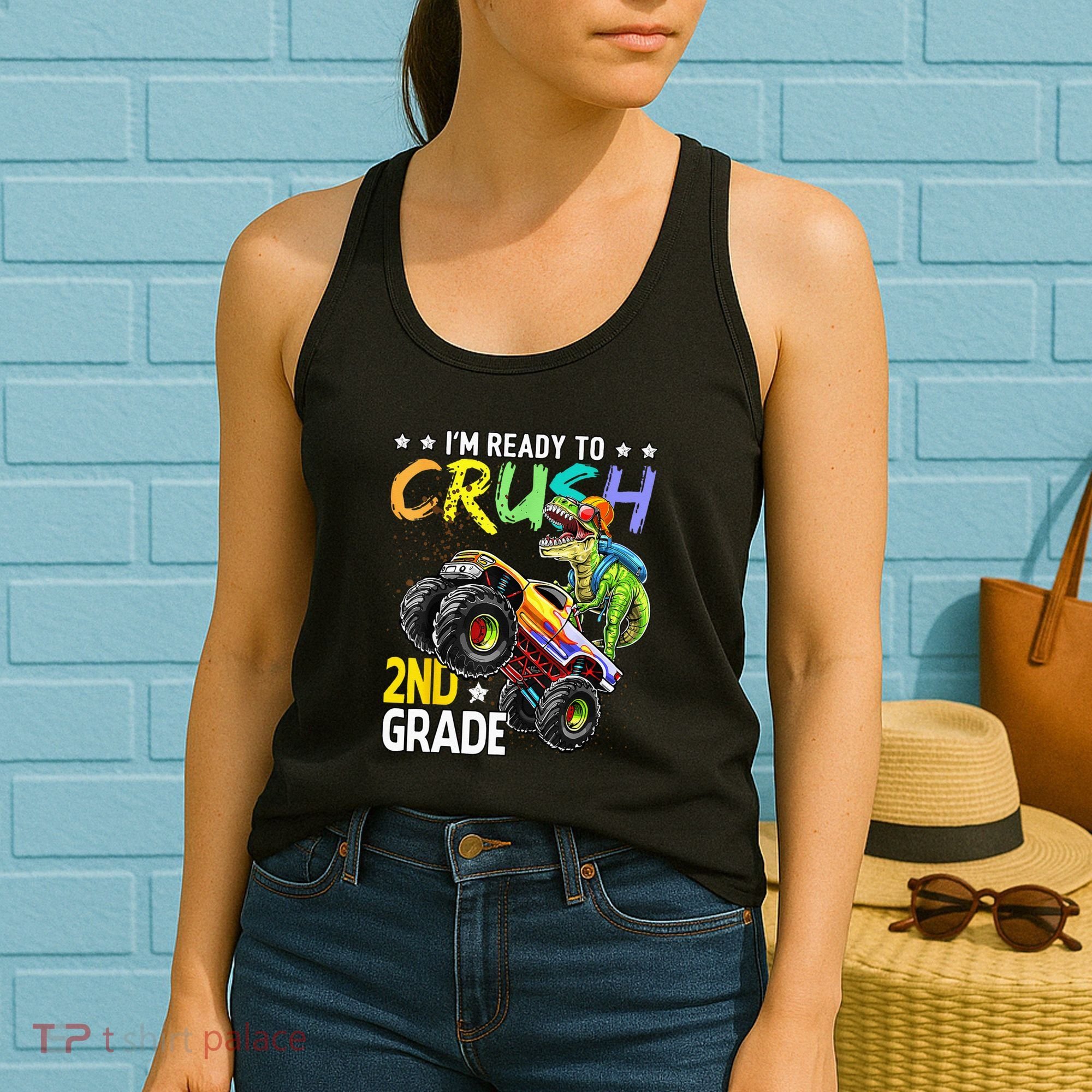 Im Ready To Crush 2nd Grade Dinosaur First Day Of School Women's Tank Top