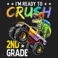 Im Ready To Crush 2nd Grade Dinosaur First Day Of School Hat thumb 2