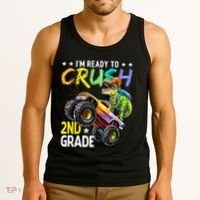Im Ready To Crush 2nd Grade Dinosaur First Day Of School Tank Top thumb 3
