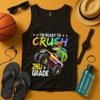 Im Ready To Crush 2nd Grade Dinosaur First Day Of School Tank Top thumb 4