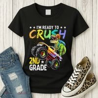 Im Ready To Crush 2nd Grade Dinosaur First Day Of School Women's T-Shirt thumb 3
