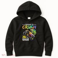 Im Ready To Crush 2nd Grade Dinosaur First Day Of School Kids Hoodie thumb 0