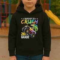Im Ready To Crush 2nd Grade Dinosaur First Day Of School Kids Hoodie thumb 3