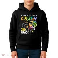 Im Ready To Crush 2nd Grade Dinosaur First Day Of School Kids Hoodie thumb 4
