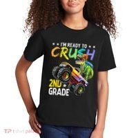 Im Ready To Crush 2nd Grade Dinosaur First Day Of School Kids T-Shirt thumb 2