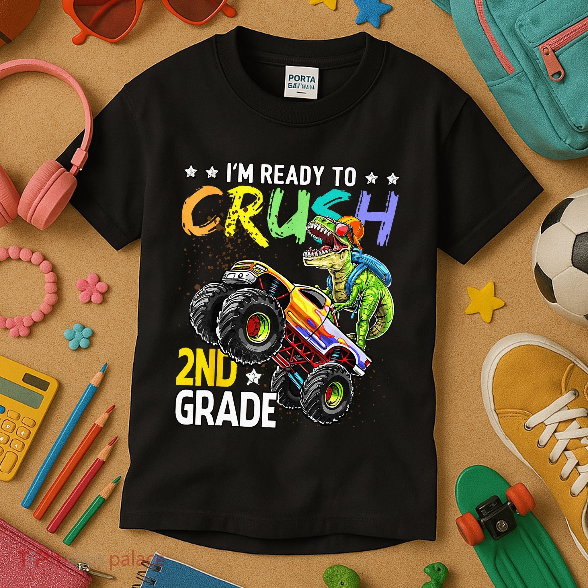 Im Ready To Crush 2nd Grade Dinosaur First Day Of School Kids T-Shirt