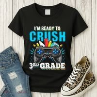 Im Ready To Crush 3rd Grade Back To School Video Game Boy Women's T-Shirt thumb 3