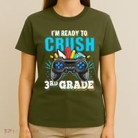 Im Ready To Crush 3rd Grade Back To School Video Game Boy T-Shirt thumb 4
