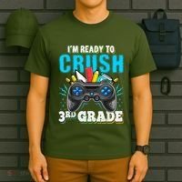 Im Ready To Crush 3rd Grade Back To School Video Game Boy T-Shirt thumb 6