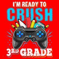 Im Ready To Crush 3rd Grade Back To School Video Game Boy Santa Hat thumb 1