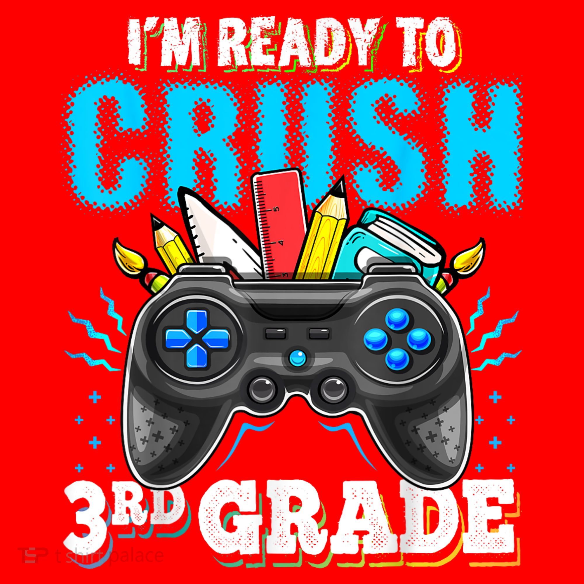 Im Ready To Crush 3rd Grade Back To School Video Game Boy Santa Hat