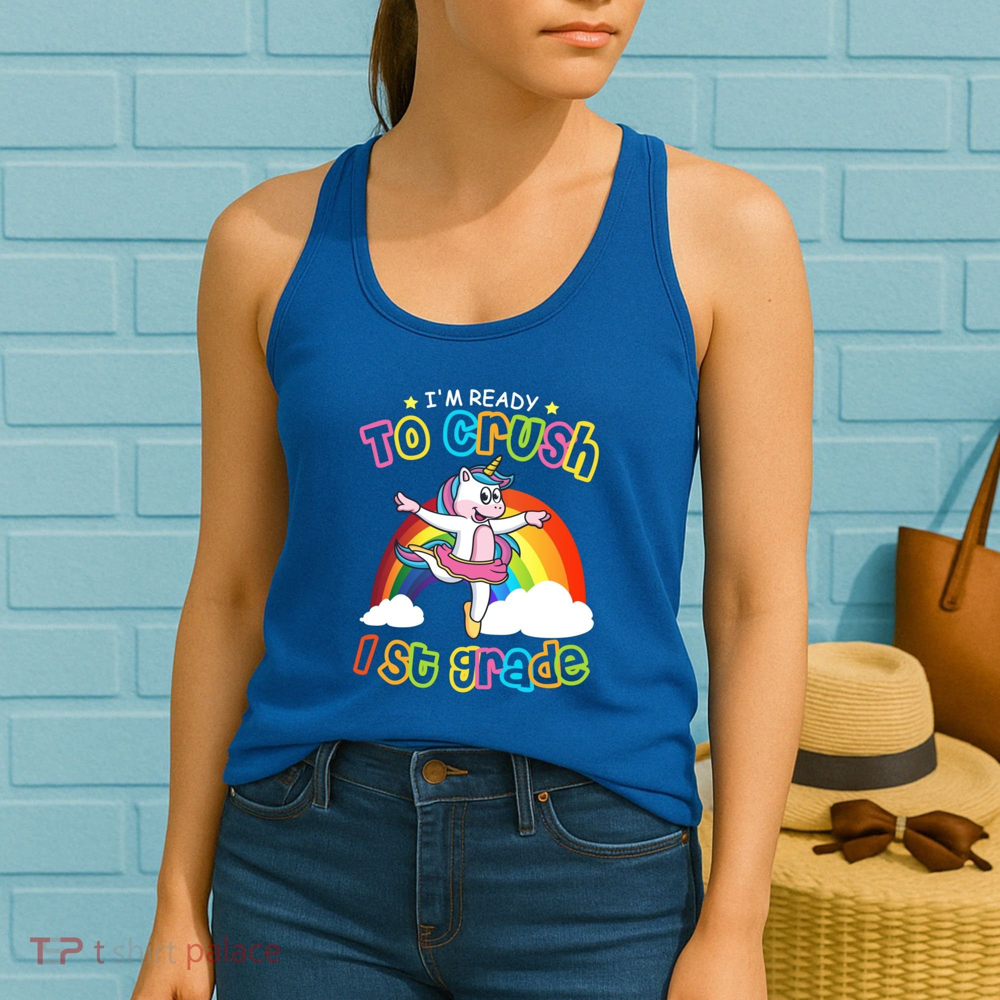 Im Ready To Crush 1St Grade Unicorn School Ballet Unicorn Cute Gift Women's Tank Top