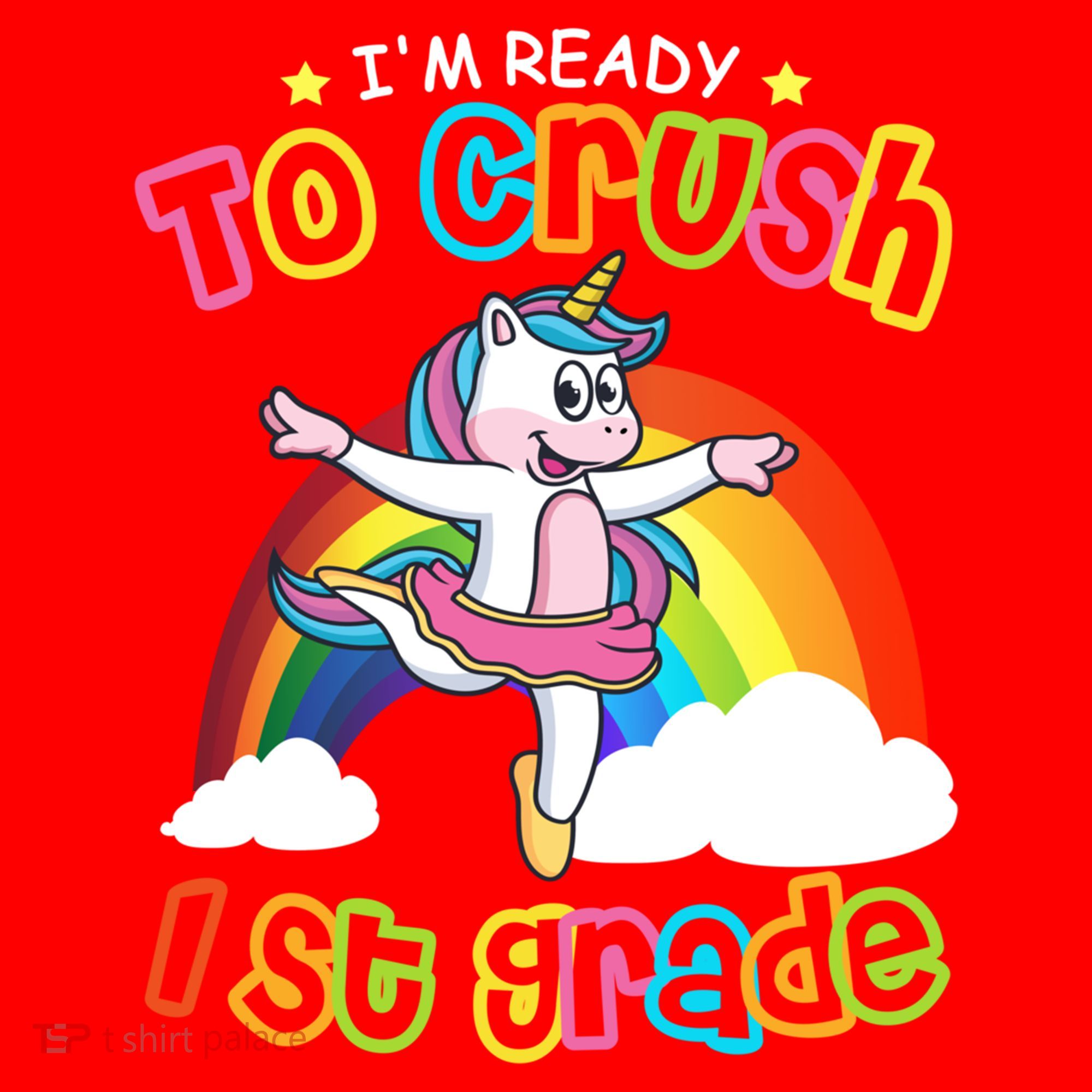 Im Ready To Crush 1St Grade Unicorn School Ballet Unicorn Cute Gift Santa Hat