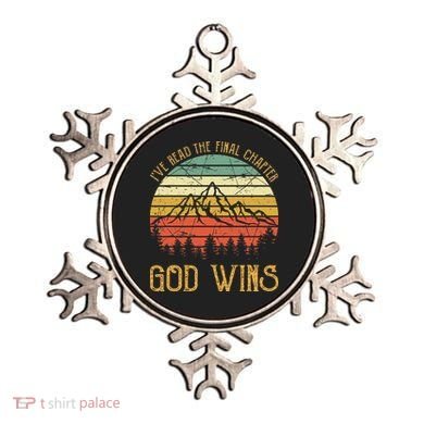 I’ve Read The Final Chapter God Wins retro Christian Ornament