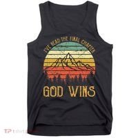 I’ve Read The Final Chapter God Wins retro Christian Tank Top thumb 0