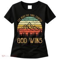 I’ve Read The Final Chapter God Wins retro Christian Women's T-Shirt thumb 0