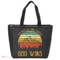 I’ve Read The Final Chapter God Wins retro Christian Tote Bag thumb 0