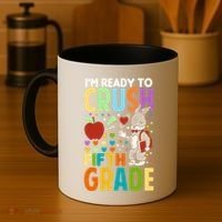 Im Ready To Crush Fifth Grade Back To School Cute Rabbit Great Gift Coffee Mug thumb 4