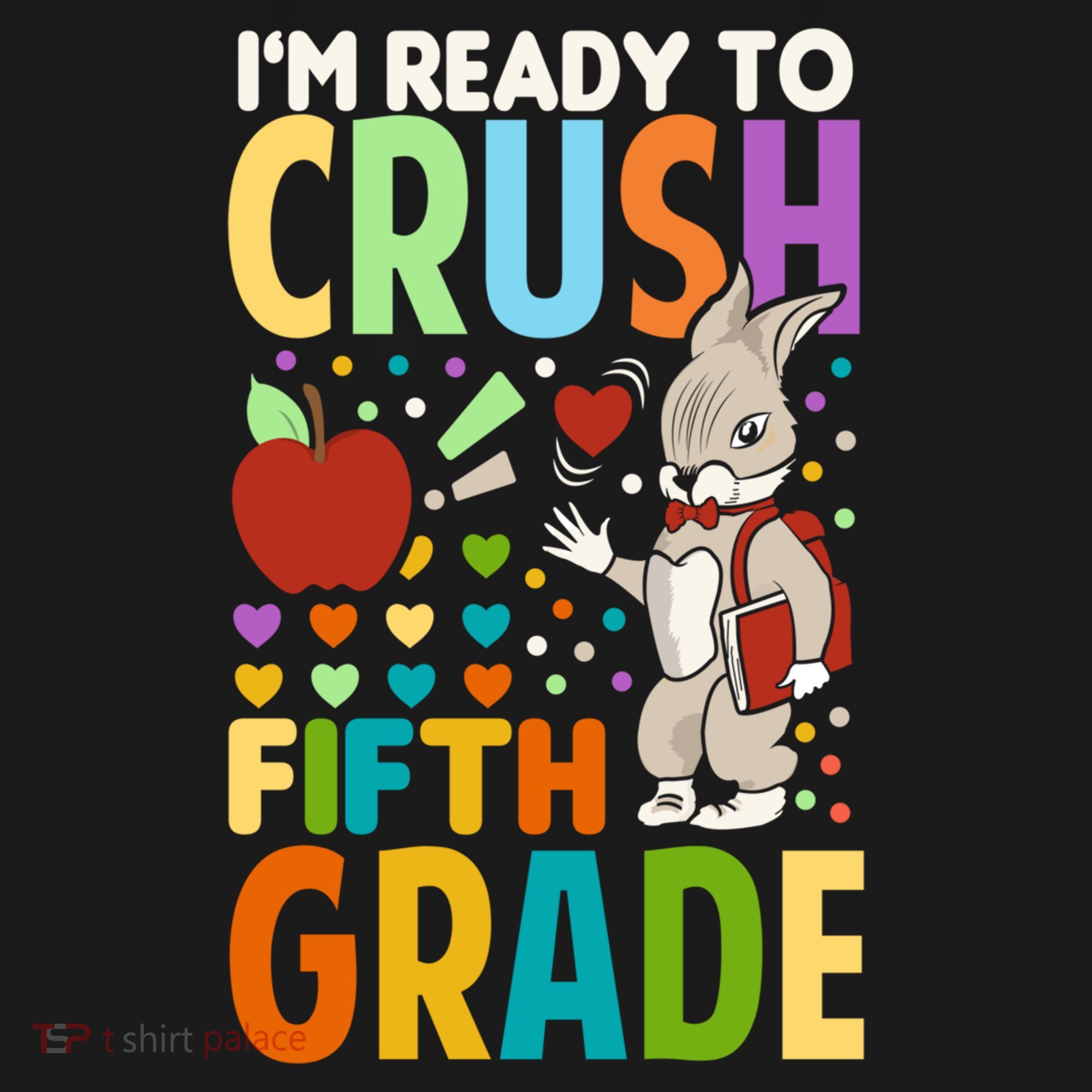 Im Ready To Crush Fifth Grade Back To School Cute Rabbit Great Gift Women's Hoodie