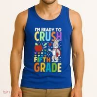 Im Ready To Crush Fifth Grade Back To School Cute Rabbit Great Gift Tank Top thumb 3
