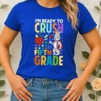 Im Ready To Crush Fifth Grade Back To School Cute Rabbit Great Gift Women's T-Shirt thumb 2