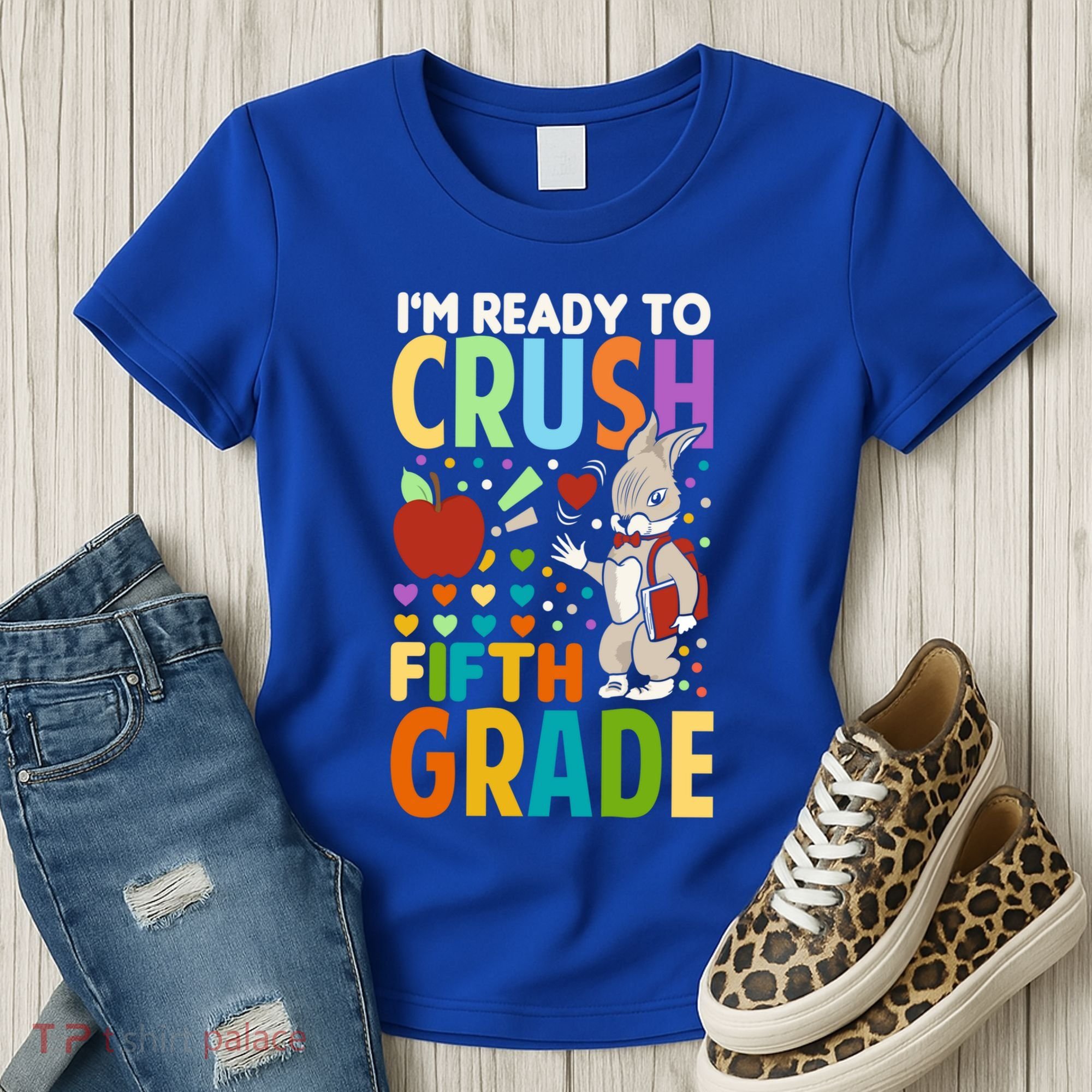 Im Ready To Crush Fifth Grade Back To School Cute Rabbit Great Gift Women's T-Shirt