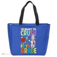 Im Ready To Crush Fifth Grade Back To School Cute Rabbit Great Gift Tote Bag thumb 0