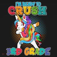 Im Ready To Crush 3Rd Grade Unicorn Funny Gift USA-Made Doggie Bandana thumb 2