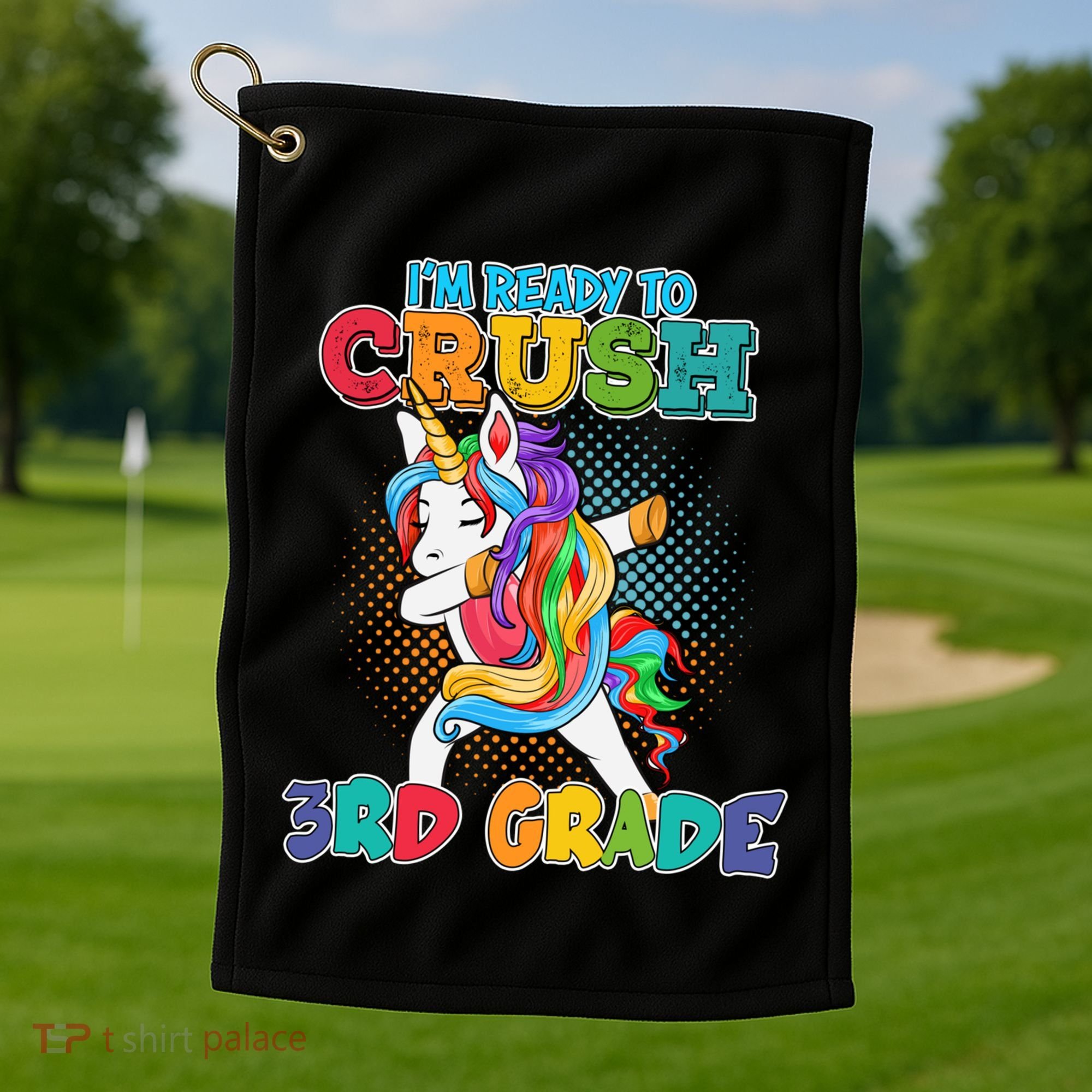 Im Ready To Crush 3Rd Grade Unicorn Funny Gift Golf Towel