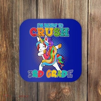 Im Ready To Crush 3Rd Grade Unicorn Funny Gift Coaster