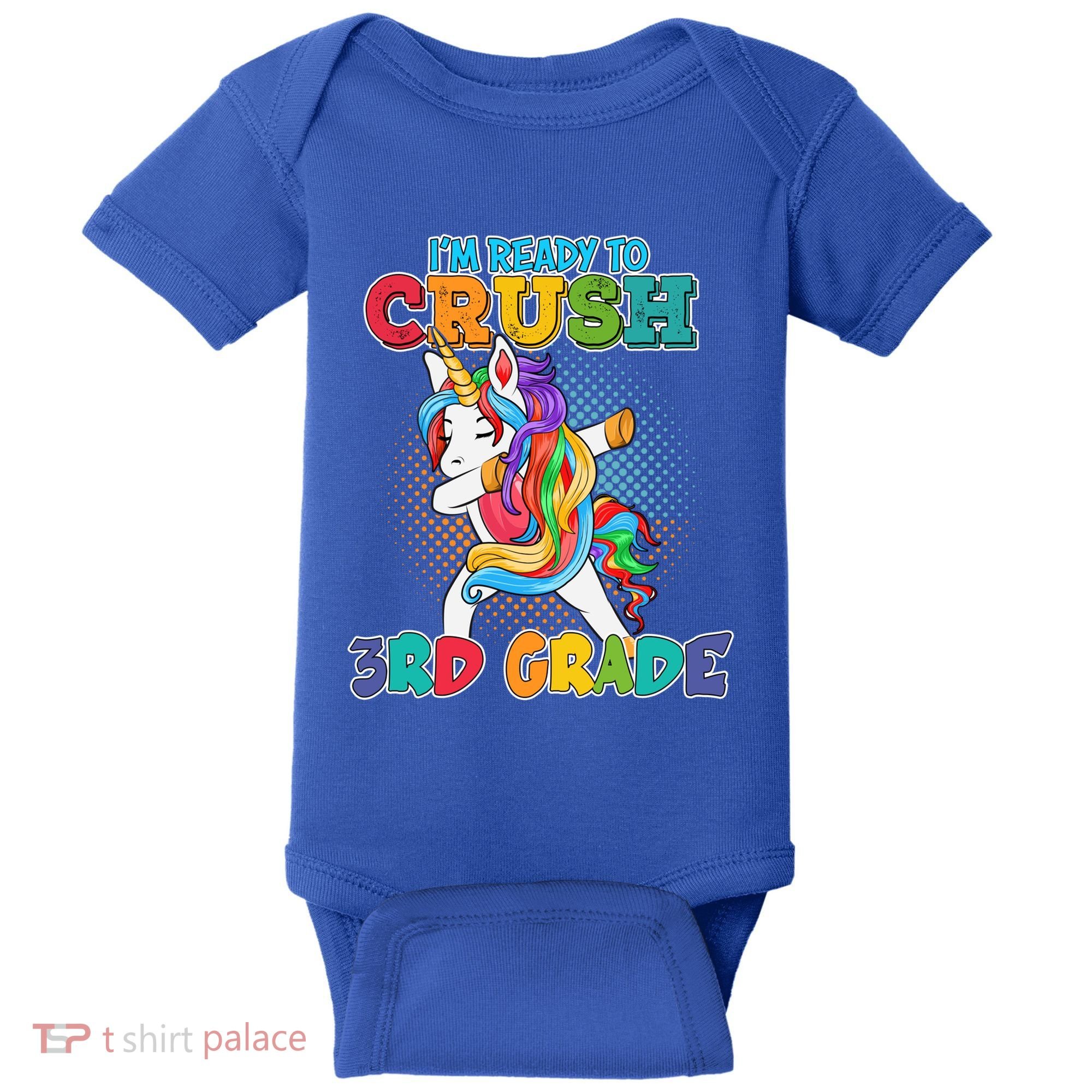 Im Ready To Crush 3Rd Grade Unicorn Funny Gift Baby Bodysuit