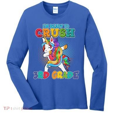 Im Ready To Crush 3Rd Grade Unicorn Funny Gift Women's Long Sleeve Shirt