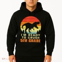 Im Ready To Crush 5th Grade Trex Dino Retro First Day Hoodie thumb 2
