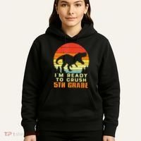 Im Ready To Crush 5th Grade Trex Dino Retro First Day Hoodie thumb 5