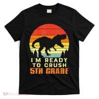 Im Ready To Crush 5th Grade Trex Dino Retro First Day T-Shirt thumb 0
