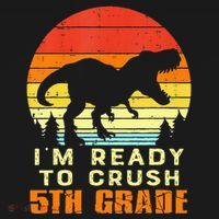 Im Ready To Crush 5th Grade Trex Dino Retro First Day Coaster thumb 2